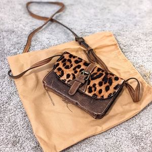 Patricia Nash small crossbody leather leopard purse